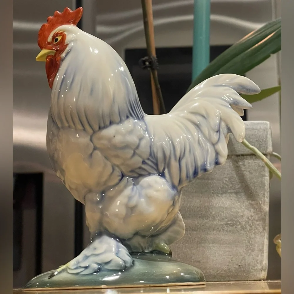 WILL GEORGE - Rooster porcelain figurine 1940s-1950s  In excellent condition - Picture 4 of 14